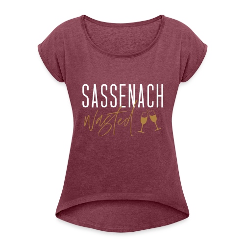 Sassenach Wasted With Glasses - Women's Roll Cuff T-Shirt