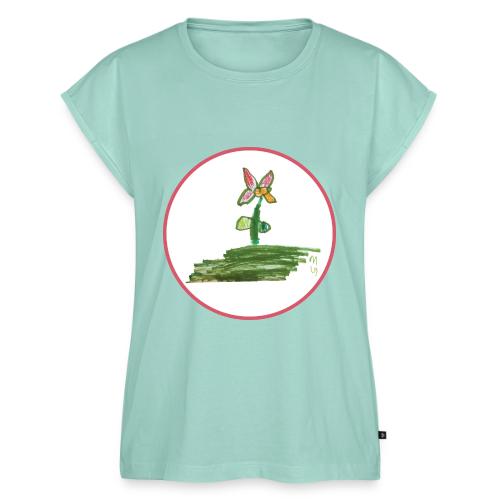 Flower and grass. - Women's Premium Roll Up Sleeve T-Shirt