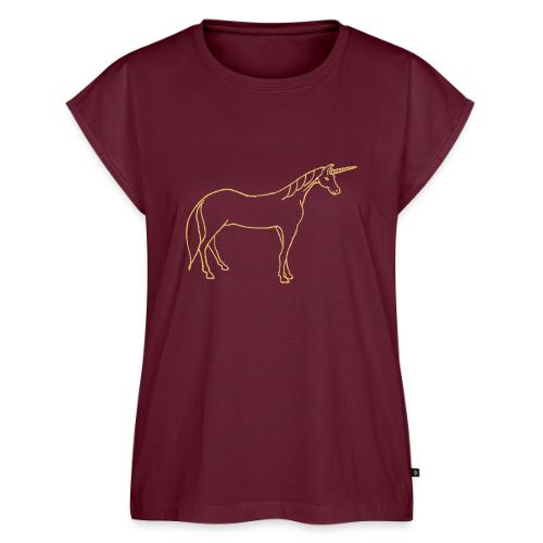 unicorn gold outline - Women's Premium Roll Up Sleeve T-Shirt