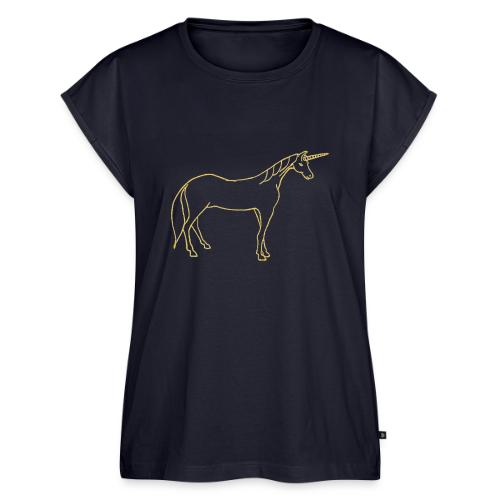 unicorn gold outline - Women's Premium Roll Up Sleeve T-Shirt