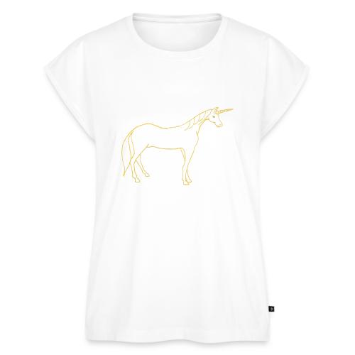 unicorn gold outline - Women's Premium Roll Up Sleeve T-Shirt