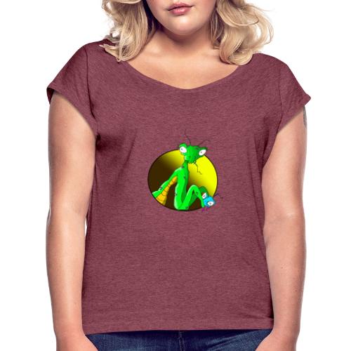 Praying mantis sprung - Women's Roll Cuff T-Shirt