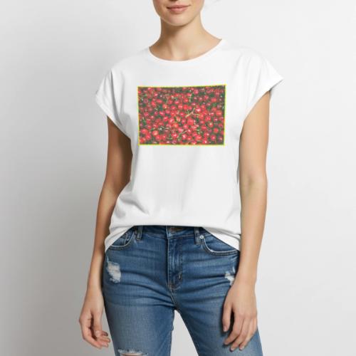 Pile of Cherry Fruit Cute Photo. Buy Now - Women's Premium Roll Up Sleeve T-Shirt