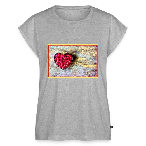 Pomegranates Heart Fruit Cute Photo. Buy Now - Women's Premium Roll Up Sleeve T-Shirt