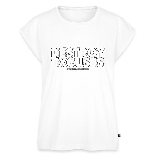 Destroy Excuses - Women's Premium Roll Up Sleeve T-Shirt