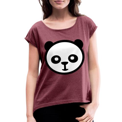 Panda bear, Big panda, Giant panda, Bamboo bear - Women's Roll Cuff T-Shirt
