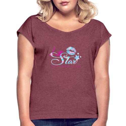 LypStar Official Logo - Women's Roll Cuff T-Shirt