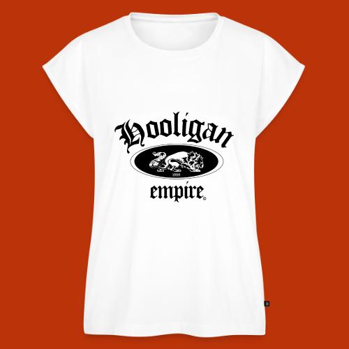Hooligan Empire Lion Black - Women's Premium Roll Up Sleeve T-Shirt