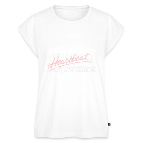The Heartbeat of America - Women's Premium Roll Up Sleeve T-Shirt