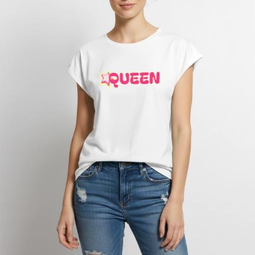 queen high resolution logo transparent 1 - Women's Premium Roll Up Sleeve T-Shirt
