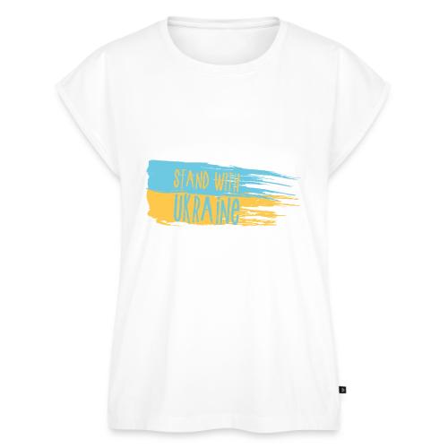 I Stand With Ukraine - Women's Premium Roll Up Sleeve T-Shirt