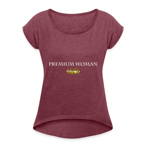 Premium Woman WHITE - Women's Roll Cuff T-Shirt