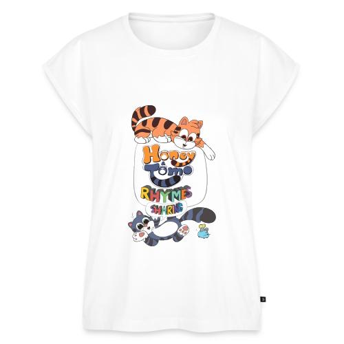 Honey and Tomo Rhymes Sharing - Women's Premium Roll Up Sleeve T-Shirt