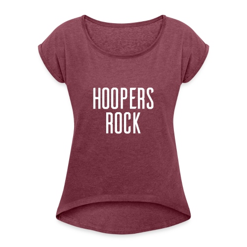 Hoopers Rock - White - Women's Roll Cuff T-Shirt