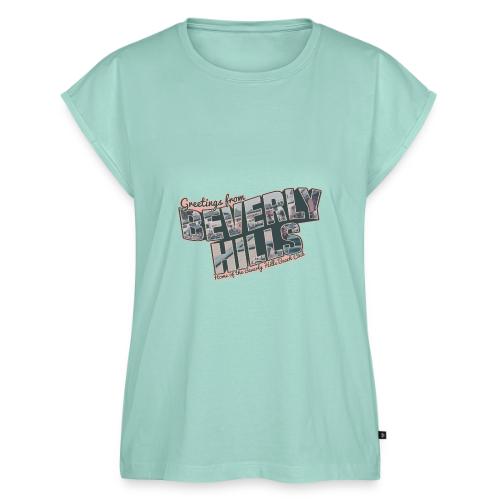 90210 Greetings Tee - Women's Premium Roll Up Sleeve T-Shirt