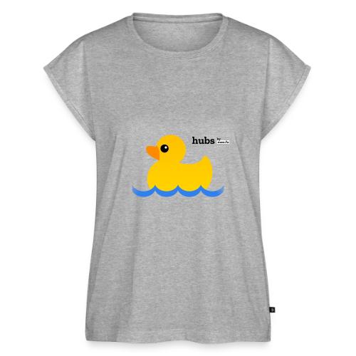 Hubs Duck - Wordmark and Water - Women's Premium Roll Up Sleeve T-Shirt