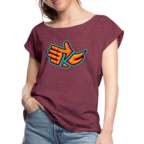 Kevinsmak Minimalist T-Shirt Design - Women's Roll Cuff T-Shirt