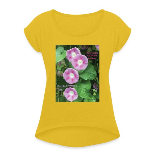FLOWER POWER 3 - Women's Roll Cuff T-Shirt