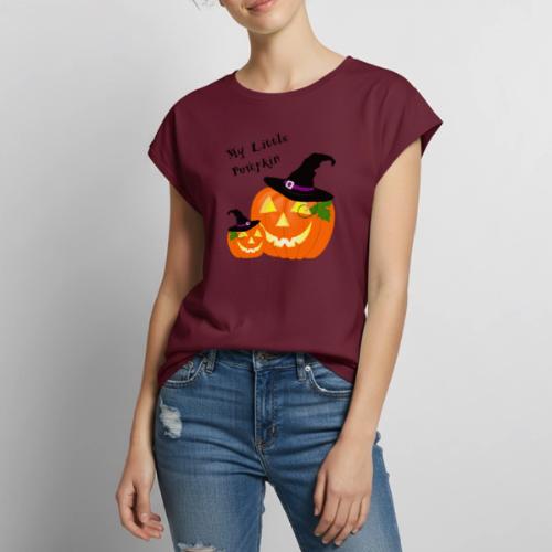 My Little Pumpkin in a Witches Hat - Women's Premium Roll Up Sleeve T-Shirt