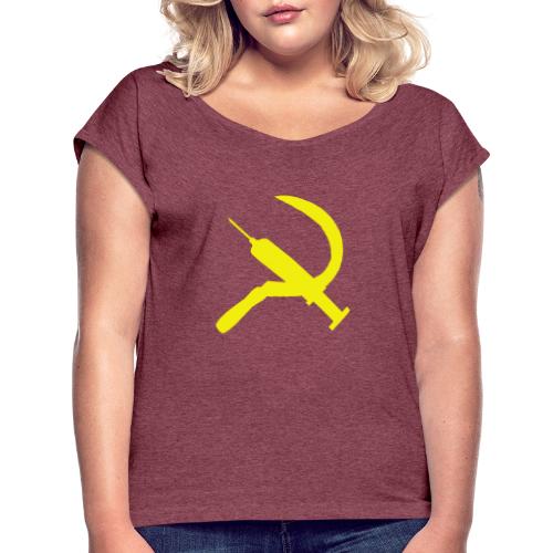 COVID 1984 communism - Women's Roll Cuff T-Shirt