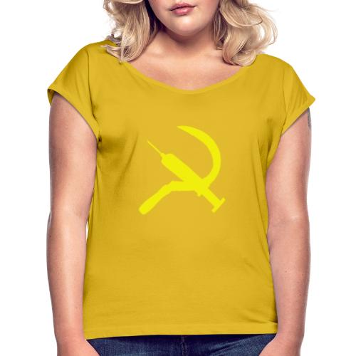 COVID 1984 communism - Women's Roll Cuff T-Shirt