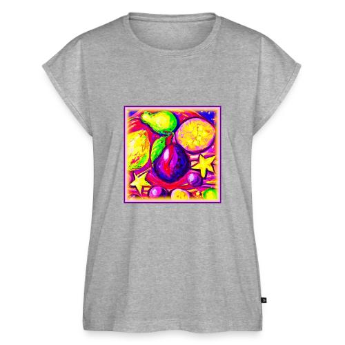 Vibrant Fruits and Stars. Buy Now - Women's Premium Roll Up Sleeve T-Shirt
