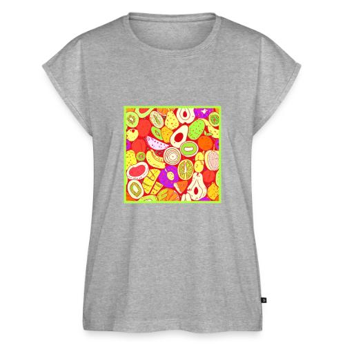 Stunning Mixtures of Fruits Patterns - Women's Premium Roll Up Sleeve T-Shirt