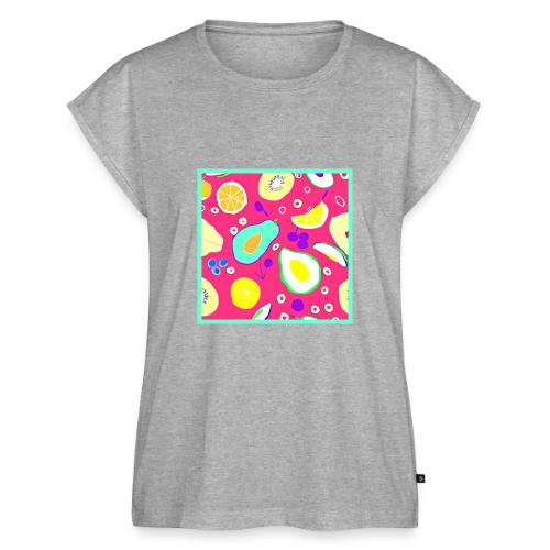Stylish Tropical Fruits Patterns Art - Women's Premium Roll Up Sleeve T-Shirt