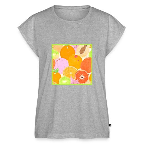 Colorful Fruit Explosion - Women's Premium Roll Up Sleeve T-Shirt
