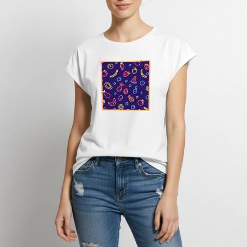 Neon Tropic Spectrum - Women's Premium Roll Up Sleeve T-Shirt
