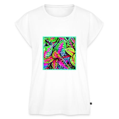 Vibrant Nature ChicLeaf Pattern - Women's Premium Roll Up Sleeve T-Shirt