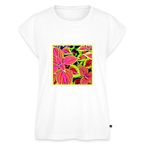 Vibrant RadiantLeaf Dreams Pattern - Women's Premium Roll Up Sleeve T-Shirt