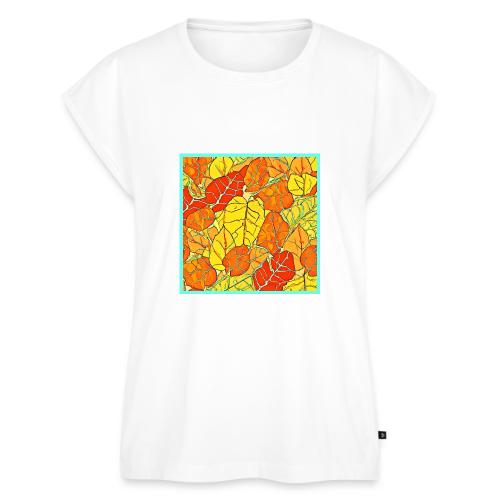 Neon Foliage Burst Vibrant Design - Women's Premium Roll Up Sleeve T-Shirt
