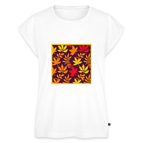 Cute Leaf Patterns Modern Style - Women's Premium Roll Up Sleeve T-Shirt