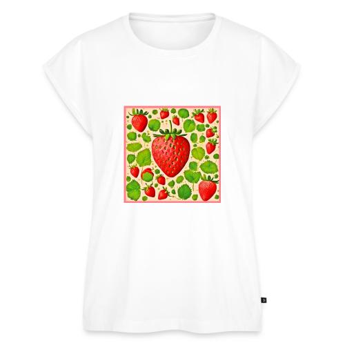 Strawberry Dadaist Works - Women's Premium Roll Up Sleeve T-Shirt