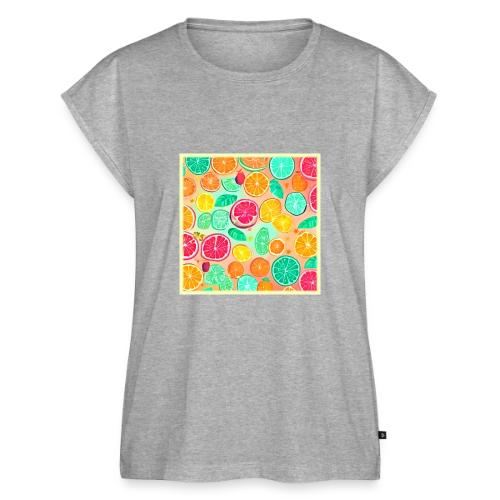 Colorful Citrus Galaxy Artwork - Women's Premium Roll Up Sleeve T-Shirt