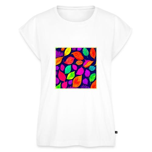 Colorful fall leaves Artwork - Women's Premium Roll Up Sleeve T-Shirt