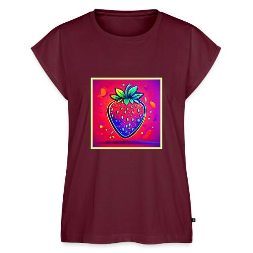 Neon Strawberry Pop - Women's Premium Roll Up Sleeve T-Shirt