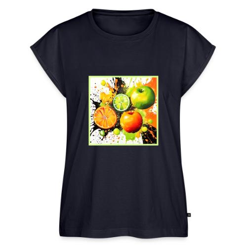 Apple and Citrus Burst - Women's Premium Roll Up Sleeve T-Shirt