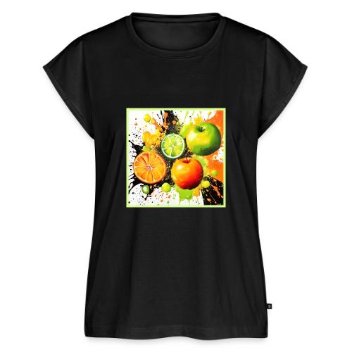 Apple and Citrus Burst - Women's Premium Roll Up Sleeve T-Shirt