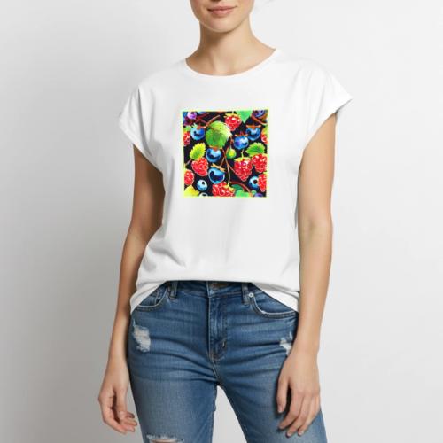 Berryful Delight Art - Women's Premium Roll Up Sleeve T-Shirt