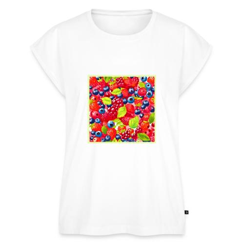 Colorful Berry Pattern - Women's Premium Roll Up Sleeve T-Shirt