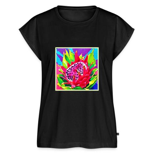 Neon Dragon Fruit Splendor - Women's Premium Roll Up Sleeve T-Shirt