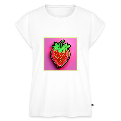 Vibrant Strawberry Neon Sign - Women's Premium Roll Up Sleeve T-Shirt