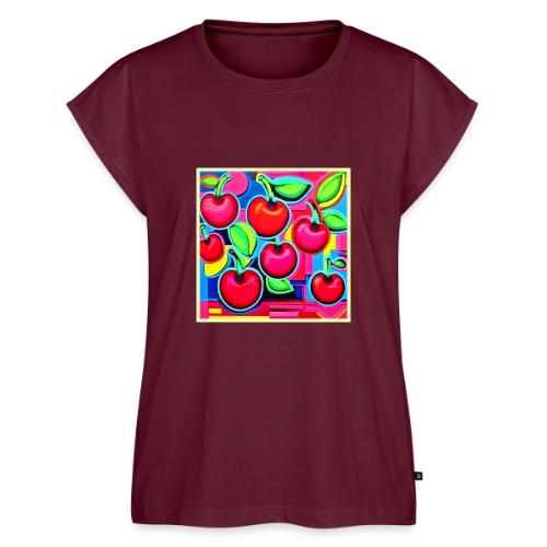 Pop Art Cherry Burst - Women's Premium Roll Up Sleeve T-Shirt