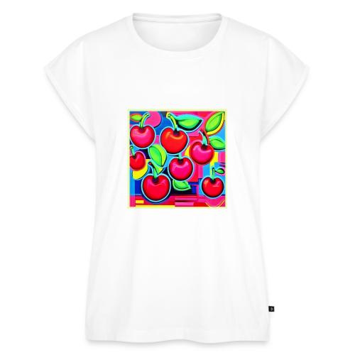 Pop Art Cherry Burst - Women's Premium Roll Up Sleeve T-Shirt