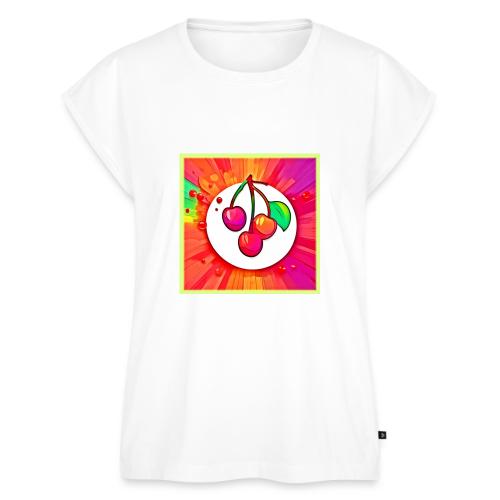 Cherry Pop Art Burst - Women's Premium Roll Up Sleeve T-Shirt