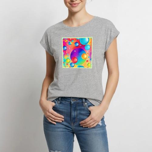 Colorful Sphere Abstract Art - Women's Premium Roll Up Sleeve T-Shirt