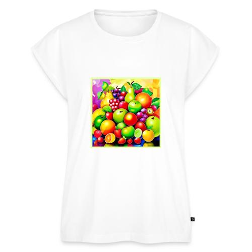 Vibrant Fruit Medley Art - Women's Premium Roll Up Sleeve T-Shirt