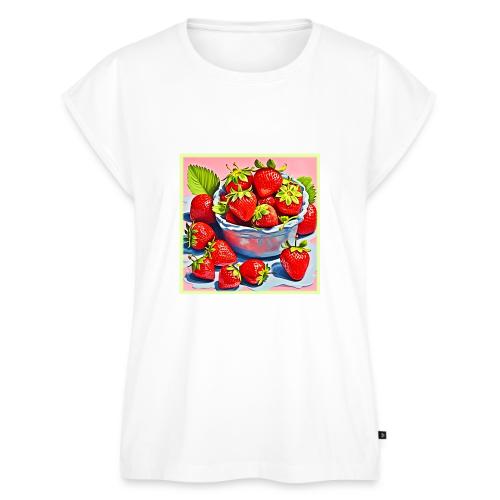 Fresh Strawberry Bowl - Women's Premium Roll Up Sleeve T-Shirt